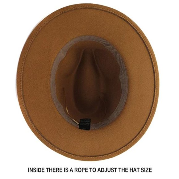 Women's Wide Brim Felt Fedora Panama Hat - Picture 5 of 7